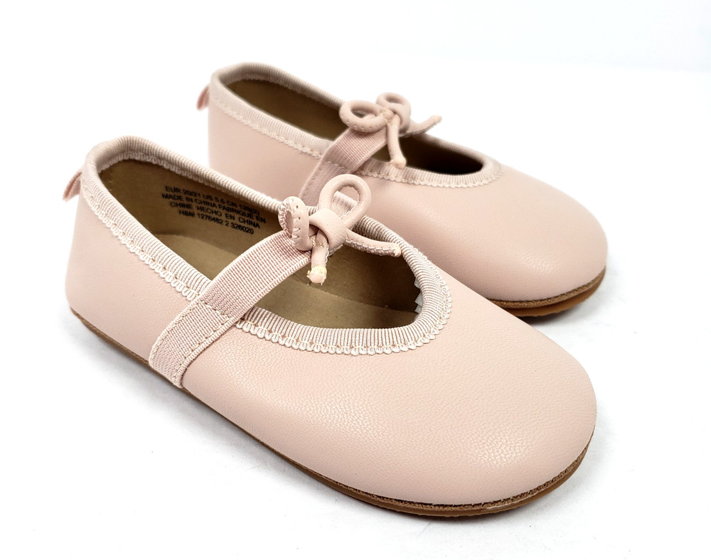 H&M Toddler Girls Size 5.5 Pink Slip On Bow Ballet Flats Shoes